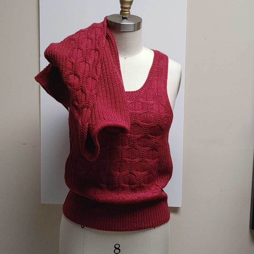 Ally Mae Cardigan & Tank Sweater Set Burgundy M